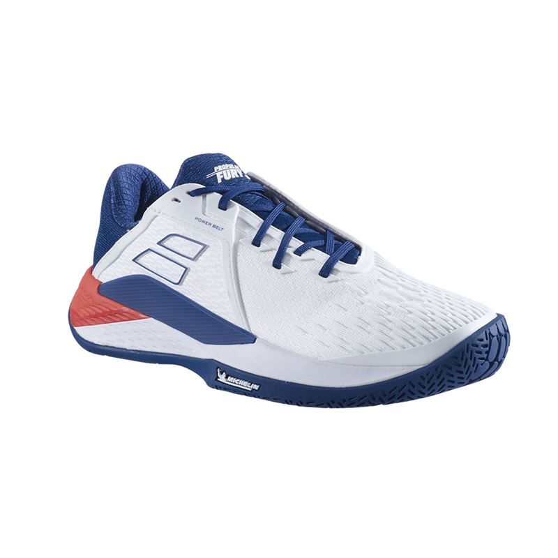 Babolat Propulse Fury 3 All Court Men Tennis Shoes White Blue