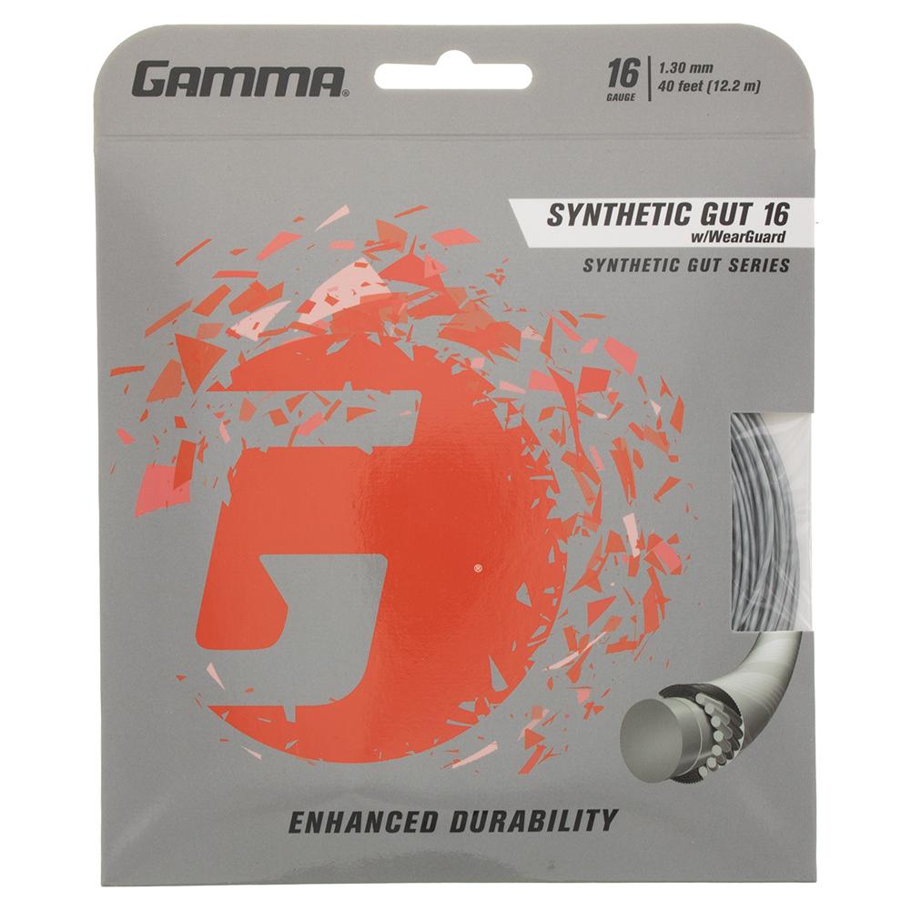Gamma Synthetic Gut 16 Tennis String WearGuard Silver