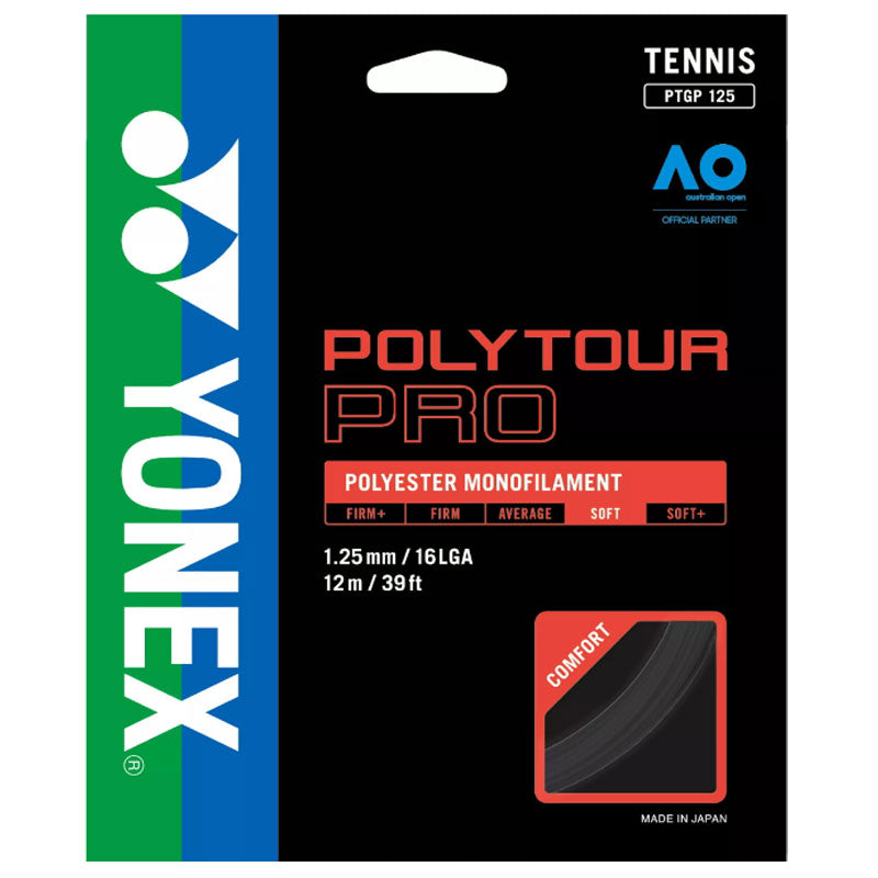 Yonex PolyTour Pro 16L / 1.25 Tennis String Black