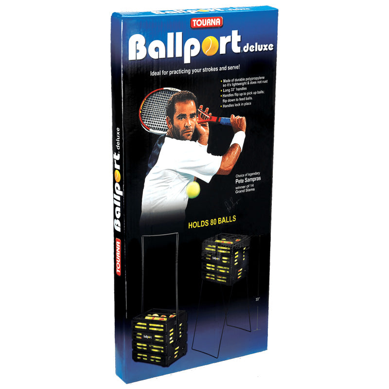 Tourna Ballport 80 Deluxe With Wheels Tennis Hopper - Black