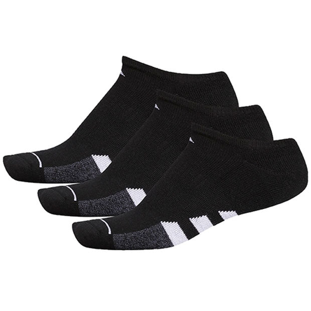 Adidas Men Cushioned No Show Tennis Athletic Socks 3 Pack black