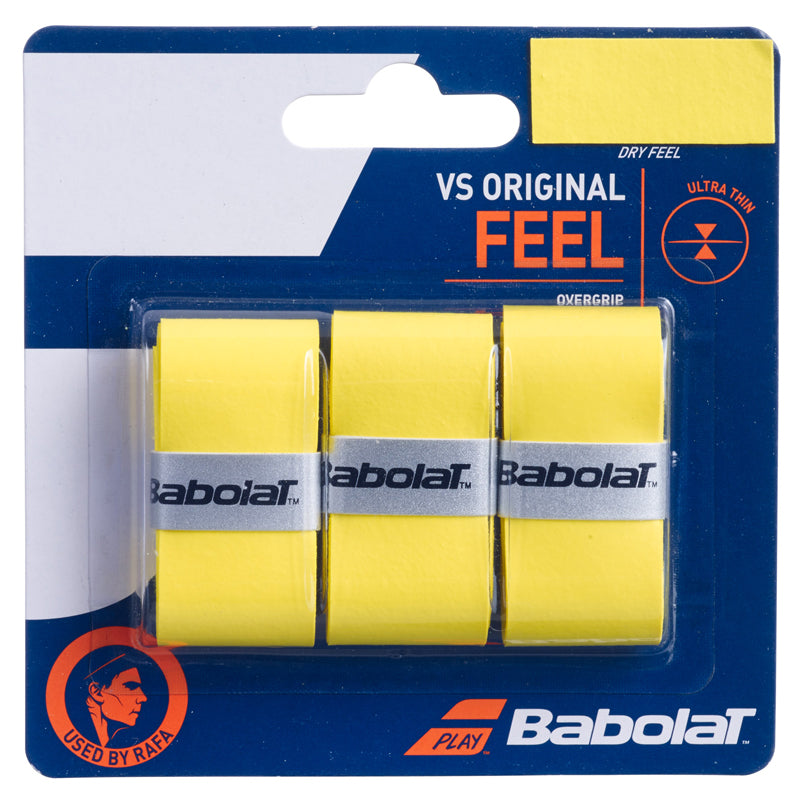 Babolat VS Original Tennis Overgrip 3 Pack Yellow Blue