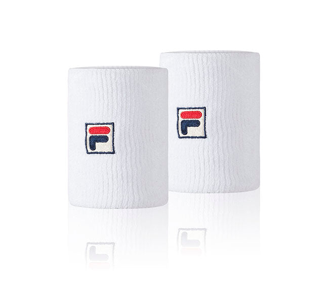 Fila Solid Double Wide Tennis Wristband White