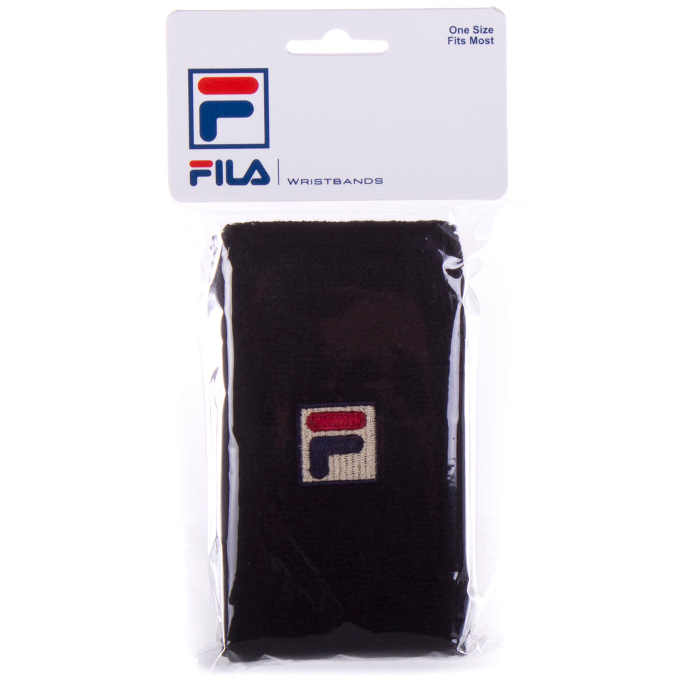 Fila Solid Double Wide Tennis Wristband Black