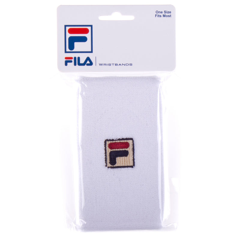 Fila Solid Double Wide Tennis Wristband White
