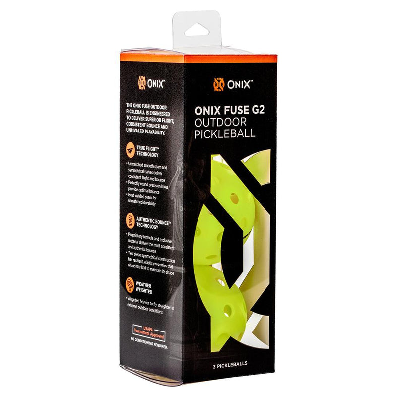 Onix Fuse G2 Outdoor Pickleball Balls 3 Pack Neon Green