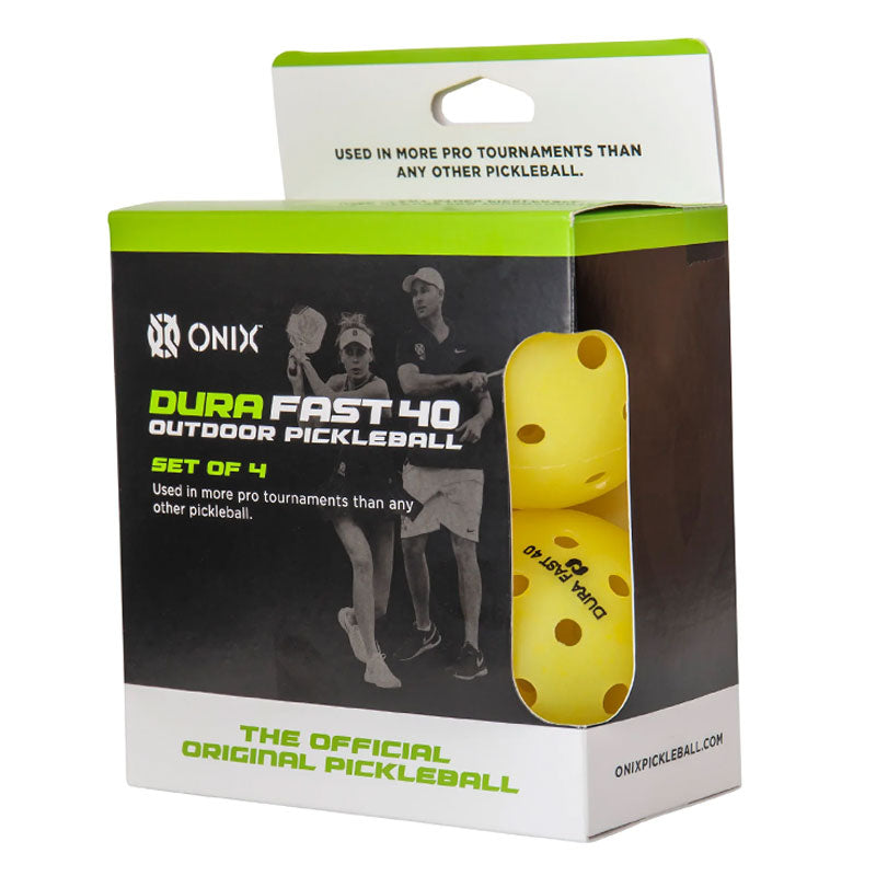 Onix DuraFast 40 Outdoor Pickleball Balls 4 Pack Yellow