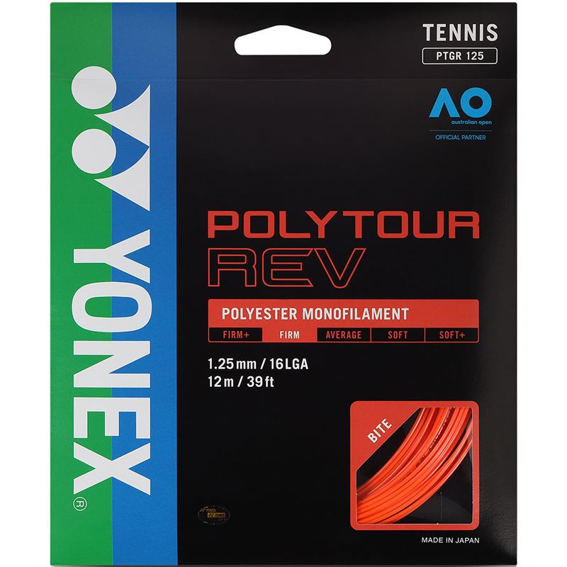 Yonex PolyTour REV 16L / 1.25 Tennis String Bright Orange