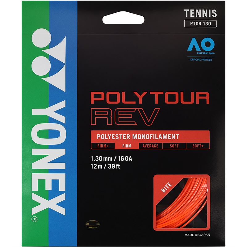 Yonex PolyTour REV 16 / 1.30 Tennis String Bright Orange