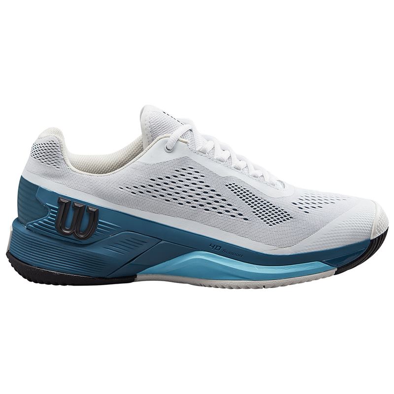Wilson Men's Rush Pro 4.0 Tennis Shoes White Blue