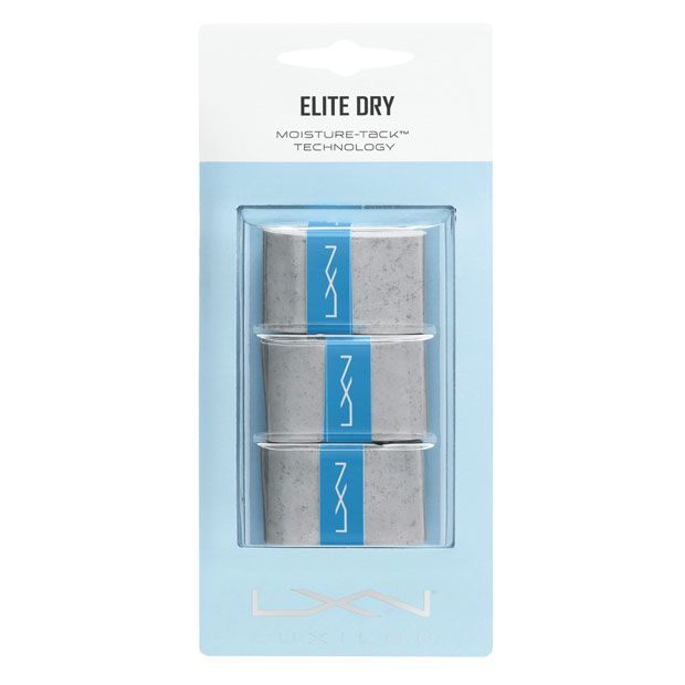 Luxilon Elite Dry Tennis Overgrip Silver - 3 Pack
